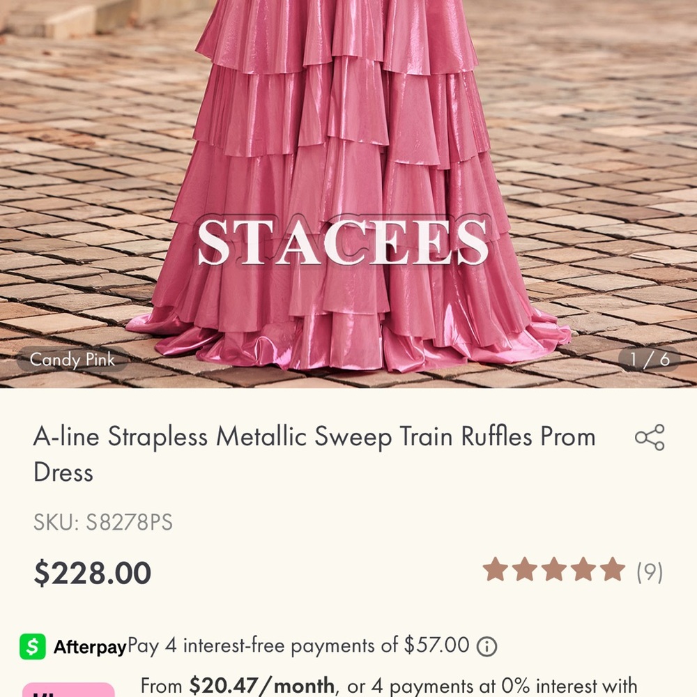STACEES Candy Pink Strapless A-line Dress